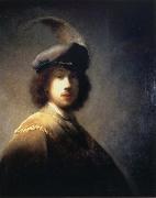 REMBRANDT Harmenszoon van Rijn Self-Portrait with Plumed Beret china oil painting artist